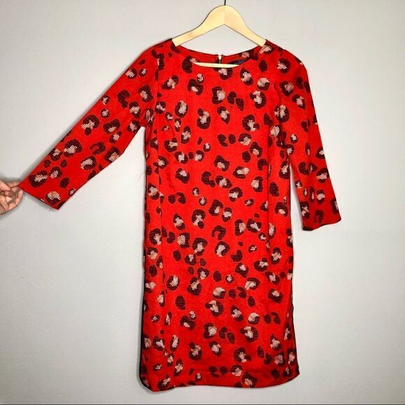 The Limited TALL Cheetah Animal Print Red and Black Dress - Picture 8 of 9